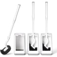 thumbnail image 1 of Toilet Bowl Brush and Holder 3 Pack Sturdy Plastic Long Handled Toilet Brushes for Bathroom with Ventilated Base Easy to Assemble for Deep Cleaning (White 3), 1 of 8
