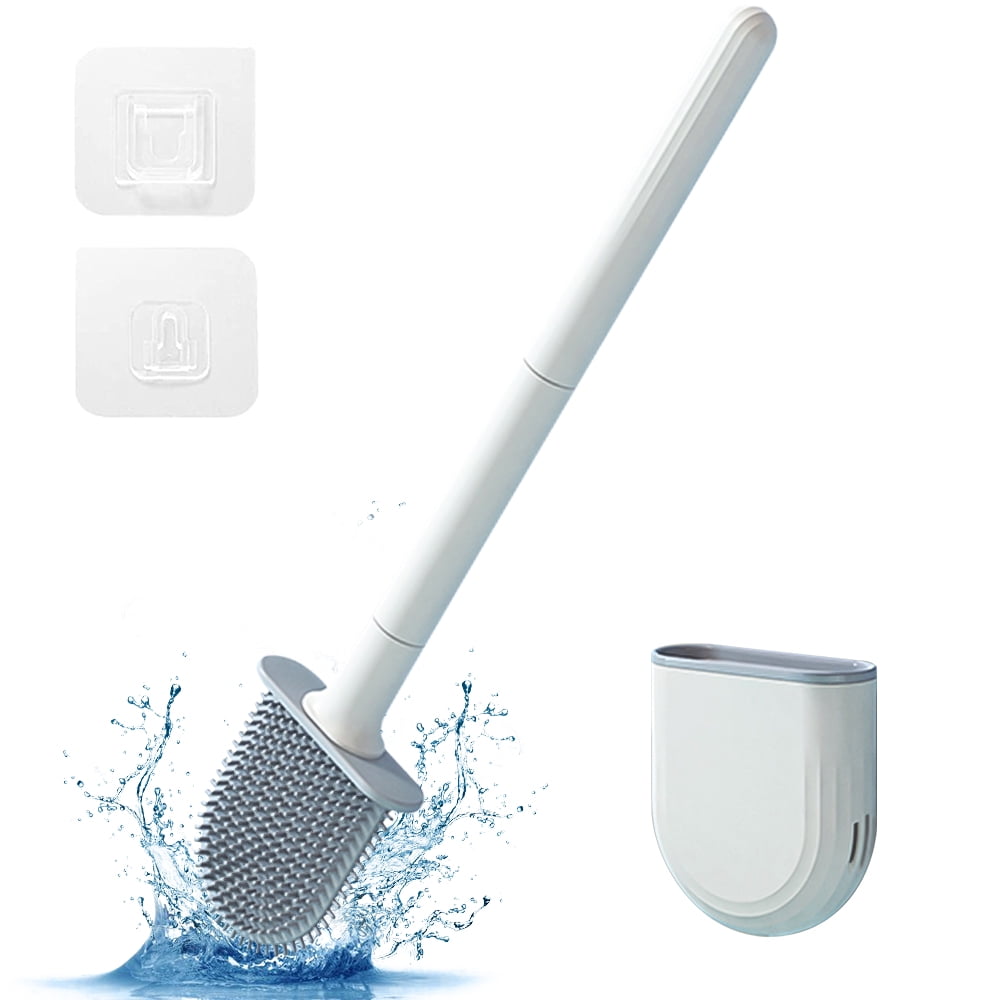 MR.SIGA Toilet Bowl Brush and Holder for Bathroom, Non-Scratch TPR