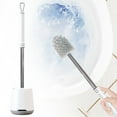 thumbnail image 1 of Toilet Bowl Brush and Holder, Deep Cleaning Under Rim Toilet Brush with Long Handle, Space Saving for Storage, Compact Bathroom Cleaning Tools for New Homet Essentials, 1 of 9