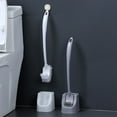thumbnail image 1 of Toilet Bowl Brush Holder Set:2 Pack Bathroom Deep Cleaning Toilet Cleaner Scrubber Under Rim with Curved Bristle for Dead Corner Clean - Hidden Rv Toilet Decorative Accessories with Caddy, 1 of 7
