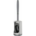 thumbnail image 1 of Toilet Bowl Brush Holder Set: Curved Design with Holder for Deep Cleaning Under Rim - Compact Hidden Scrubber for Small Space - Modern RV Bathroom Accessories - Gray, 1 of 14