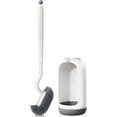 thumbnail image 1 of Toilet Bowl Brush Holder Set: Deep Cleaning Silicone Toilet Cleaner Scrubber Under Rim with Curved Bristle for Bathroom Dead Corner Clean - Modern Rv Toilet Decorative Accessories - White, 1 of 7
