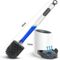 Toilet Bowl Brush Holder Set: Silicone Toilet Brush with Refillable Handle Dispenser Bathroom Scrubber Rv Cleaner Toilet Brush