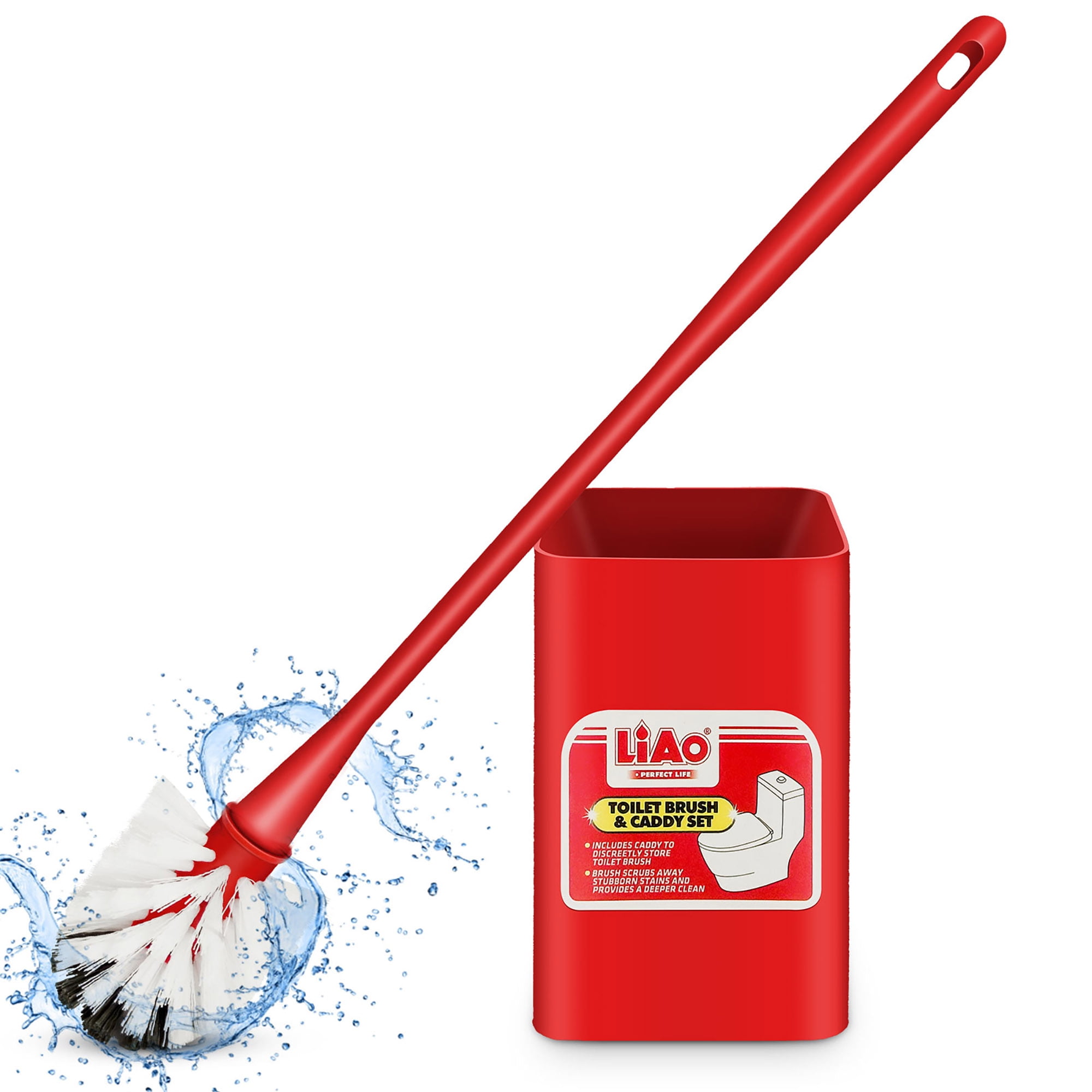 Red toilet cheap brush holder