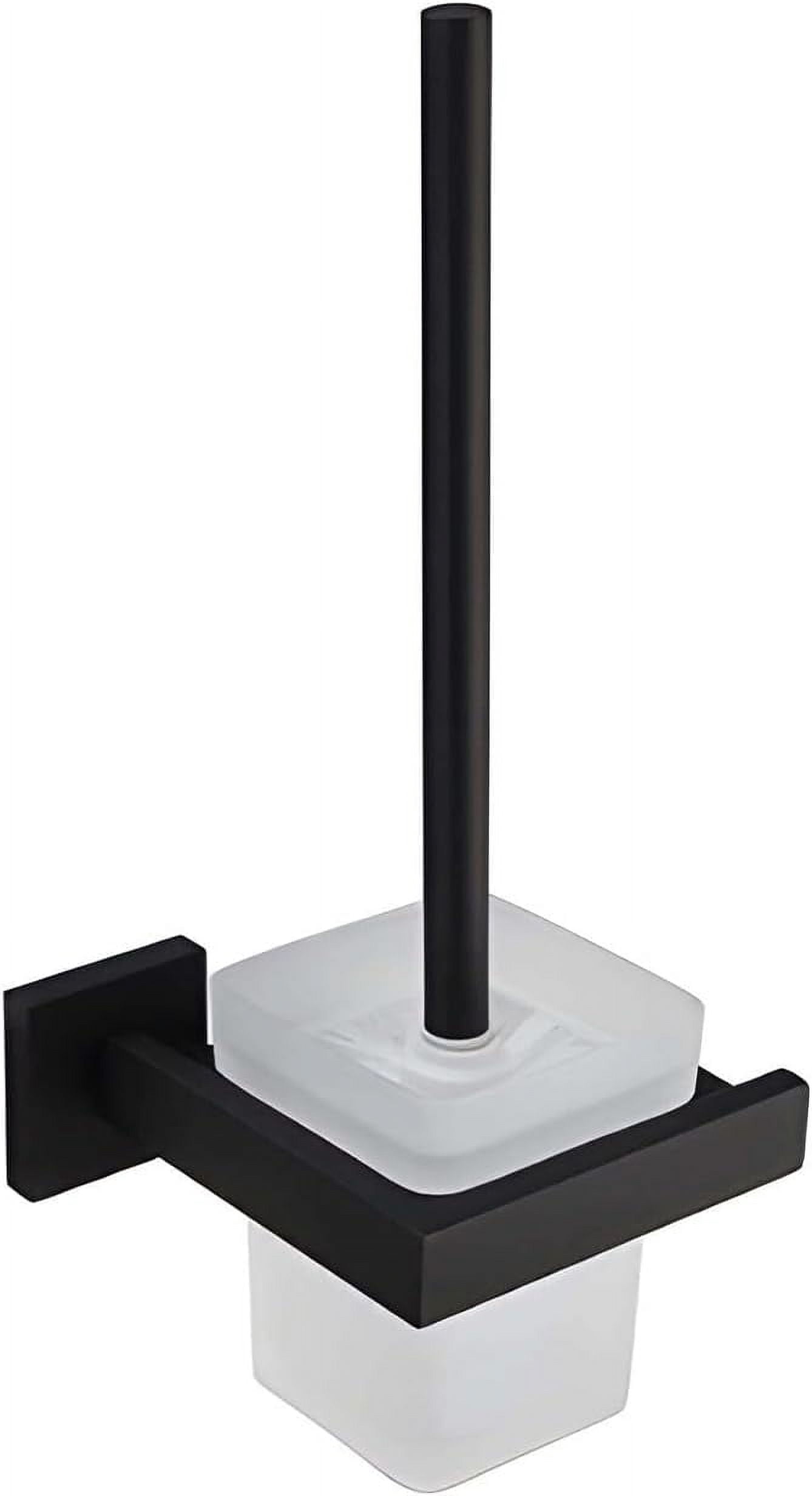 Toilet Bowl Brush and Holder Set, Wall Mounted Toilet Brush,Long Handled Toilet Brush,Black Toilet Brush,Black Toilet Brush and Plunger Set for Bathroom,Black