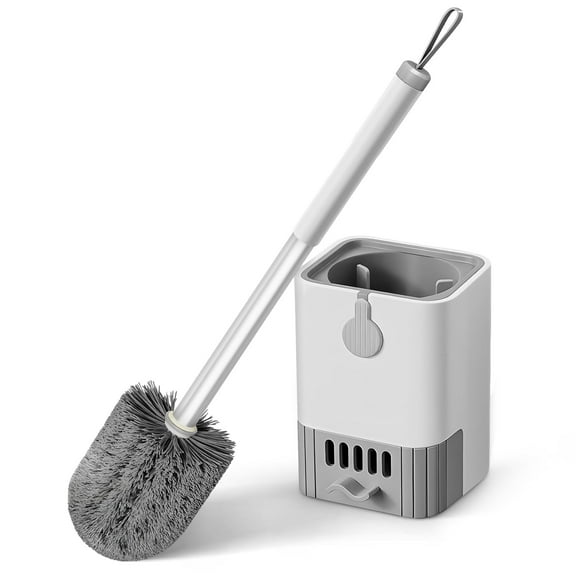 Maoface Toilet Bowl Brush and Holder,with Stainless Steel Handle, Durable Bristles Toilet Scrubber for Bathroom Cleaning, Standing & Wall Mountable ,Drip-Proof, Deep Cleaning