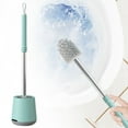 thumbnail image 1 of Toilet Bowl Brush Set with Rim Cleaner and Holder - Modern Compact Toilet Cleaning System with Scrubbing Wand, Under Rim Lip Brush, Long Handle Bristles and Storage Caddy for Bathroom, 1 of 9