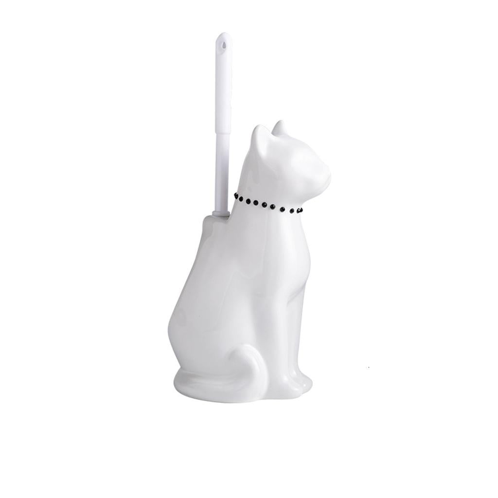 Toilet Bowl Brush Soft Bristles Toilet Cleaning Brush With Ceramic Cats Holder