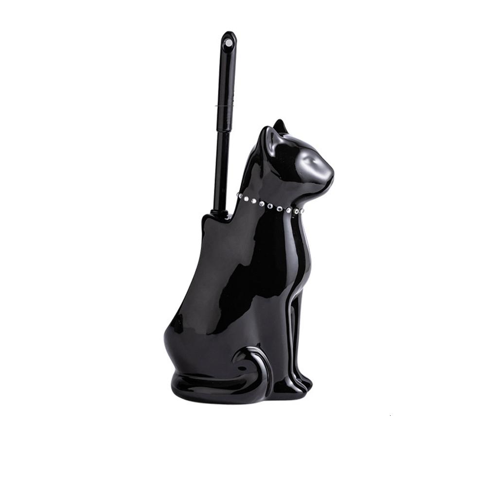 Toilet Bowl Brush Soft Bristles Toilet Cleaning Brush With Ceramic Cats Holder