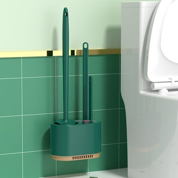 Toilet Bowl Brush with Strong Bristles,Heavy Base Long Handle Bathroom Cleaner for Residential Commercial Industrial,Dense Bristles for Under-Rim & Hard-to-Reach Cleaning Stubborn Stains-Army Green