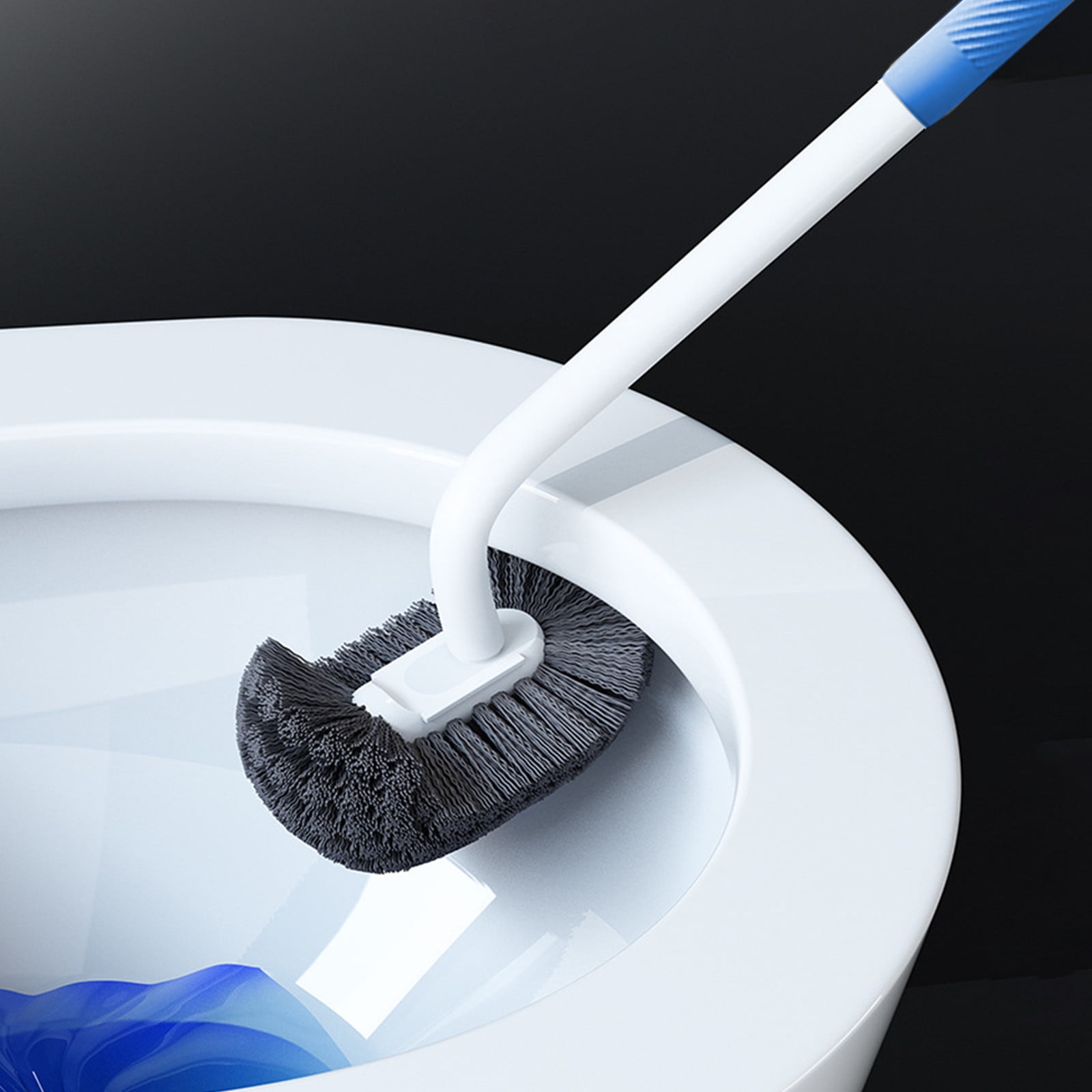 Toilet Bowl Brush and Holder Curved Design,Angled Cleaner Brush