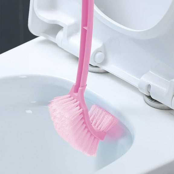 Toilet Bowl Brush and Holder Set, Rubber + Slit Brush for Every Corner, Cleans Sink and Bathtub Too, No Hair Tangling, Durable Plastic Material