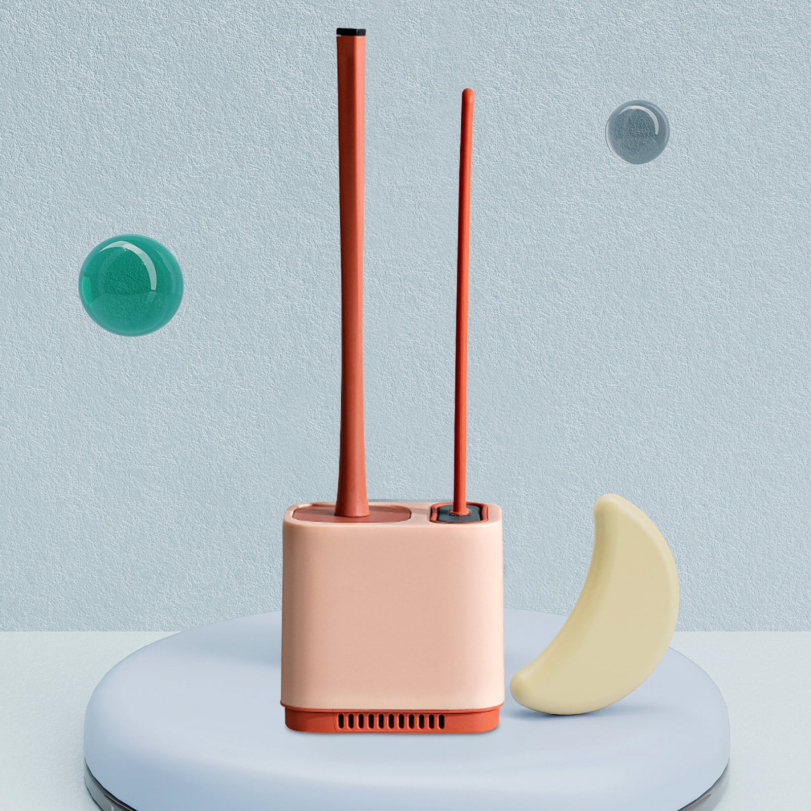 Toilet Bowl Brush and with 2 Type Brush(Flat Brush+ Rubber Brush