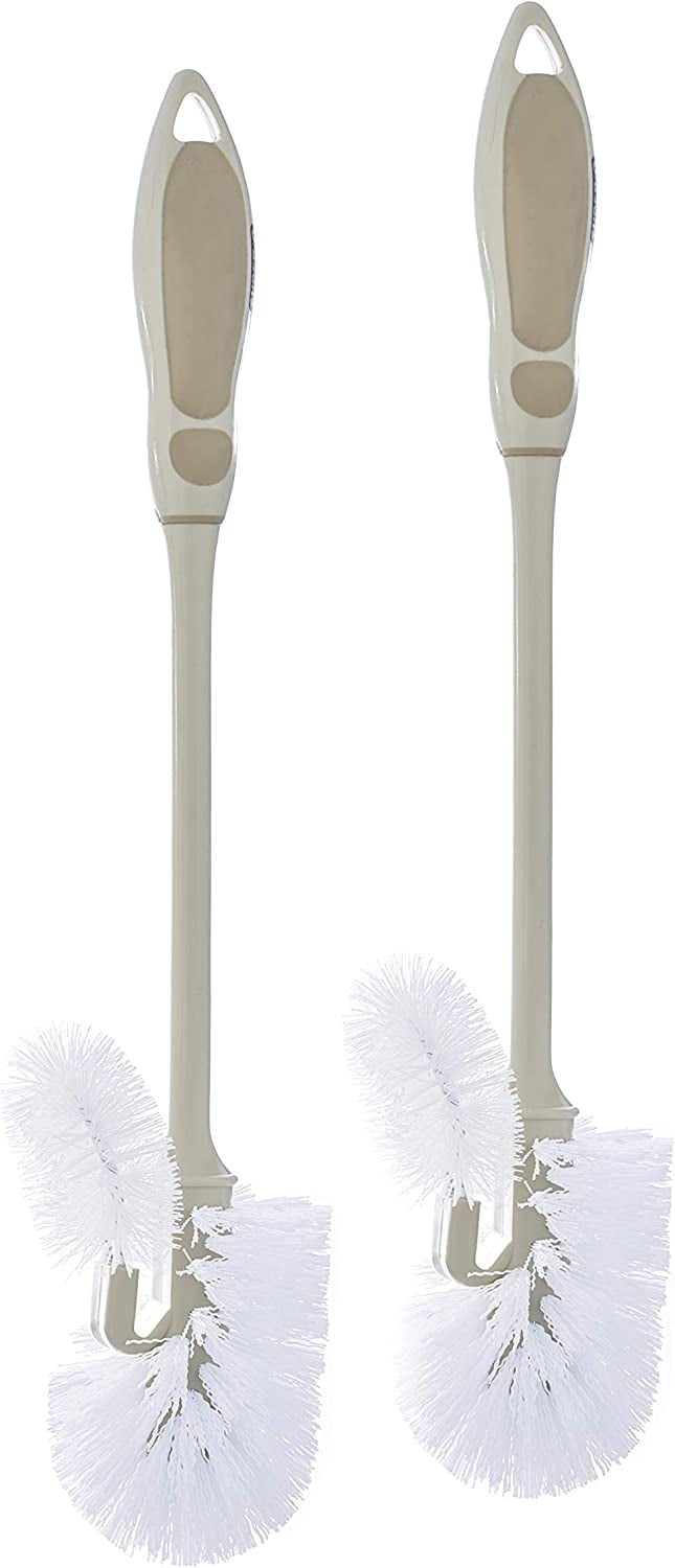 Toilet Bowl Brushes with Lip Beige, Multi Pack Toilet Brush Scrub Under Rim, Bathroom Cleaner