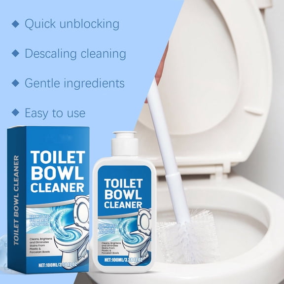 Toilet Bowl Cleaner 3.38 fl oz, Multipurpose Bathroom Stain & Odor Eliminator, Easy Clean Maintenance Liquid for Portable and Standard Toilets