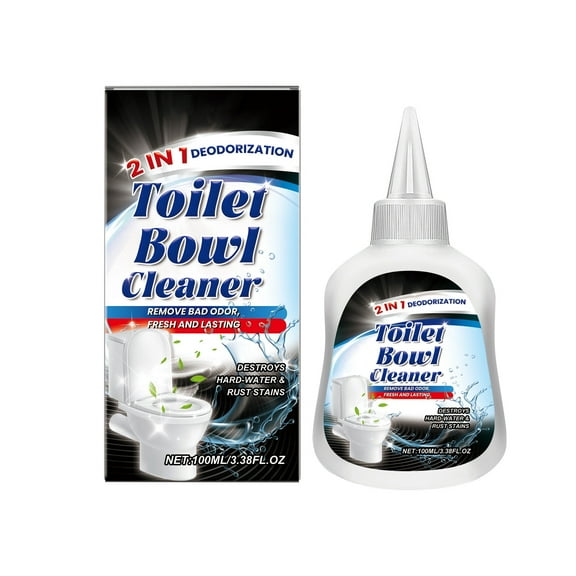 Toilet Bowl Cleaner Gel, 3.4 fl oz Foaming Action to Remove Limescale & Rust, Bleach-Free Formula for Porcelain Surfaces, Fresh Citrus Scent,White