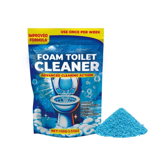 Toilet Bowl Cleaner Powder Foaming Bathroom Cleaning Odor Eliminator Stain Removal 100g(1 Bag)