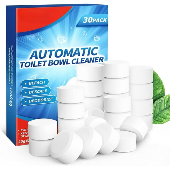 Toilet Bowl Cleaner Tablets 12 PACK, Automatic Toilet Bowl Cleaners with Bleach for Deodorizing and Descaling, Bathroom Cleaner Against Tough Stains