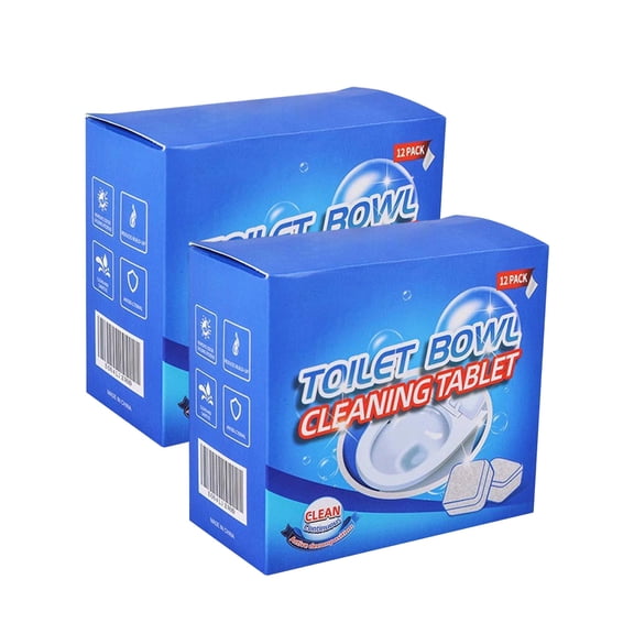 Toilet Bowl Cleaner Tablets 12 Pieces ā Deodorizer & Septic Safe ā Deep Cleaning, Odor Eliminator, Stain Remover for Long-Lasting Freshness ā Fresh Lemon Scent (2 Pack)