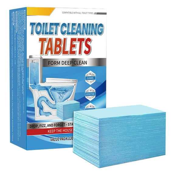 Toilet Bowl Cleaner Tablets 120 Pcs, Toilet Tank Cleaners, Hard Water Ring Remover, Septic-Safe Heavy-Duty Stain & Smell Eliminator