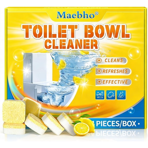 Toilet Bowl Cleaner Tablets (24 Count) | Septic Safe, Eco-Friendly Drop-in Tablets for Continuous Cleaning | Powerful Stain & Limescale Remover with Long-Lasting Fresh Scent