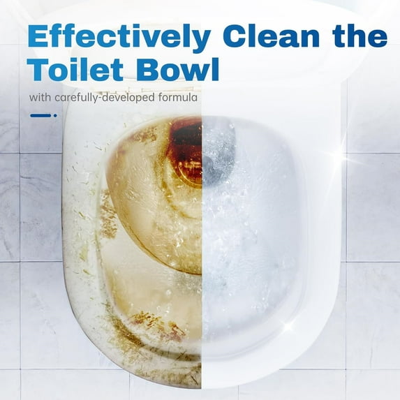 Toilet Bowl Cleaner Tablets Automatic Toilet Bowl Cleaners with Bleach for Deodorizing and Descaling, Bathroom Cleaner Against Tough Stains