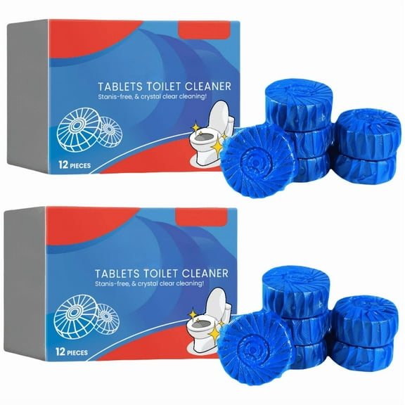 Toilet Bowl Cleaner Tablets , Bathroom Automatic Toilet Tank Blue Cleaners with Bleach, Slow-Releasing Household Toilet Cleaners for Deodorizing, Descaling, Against Tough Stains