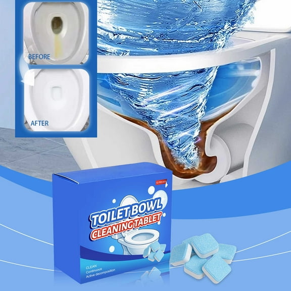 Toilet Bowl Cleaner Tablets | Heavy Duty Foaming Toilet Rim Block | Limescale & Urine Stain Remover | Long-Lasting Fresh Scent | Eco-Friendly | 9.5×3.5×8cm | Box Pack