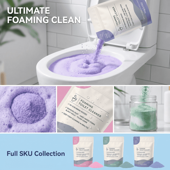 Toilet Bowl Cleaner, Toilet, Toilet Foam, Hard Water Cleaner, Hard Water Remover, 7X5 Inch Easy to Use Foaming Formula That Reaches Narrow Gaps Regular Liquid Cleaners Cannot Fully Access