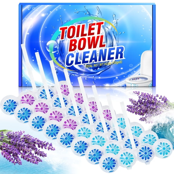SCENTORINI  Toilet Bowl Cleaner for Bathroom Refreshing, 4 Ocean + 4 Lavender Scent Rim Hanger Toilet Bowl Deodorizer