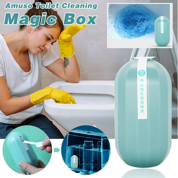 Toilet Bowl Cleaners, Automatic Long-Lasting Toilet Bowl Cleaner in Bottle,Toilet Live Oxygen Net Toilet Clean Toilet Spirit Toilet Cleaner Toilet Cleaning Artifact,Blue Clearance