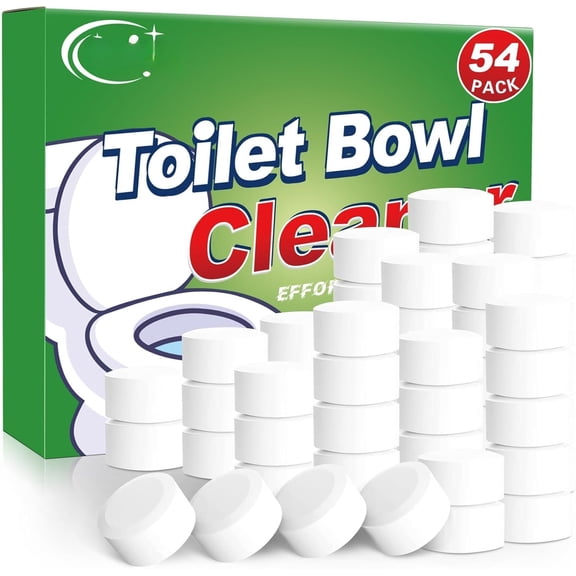 Toilet Bowl Cleaners Bleach Tablets 54 , Automatic Toilet Tank Cleaner, Bathroom Cleaner Against Tough Stains, No Scrubbing, Continuous Clean, Sparkling