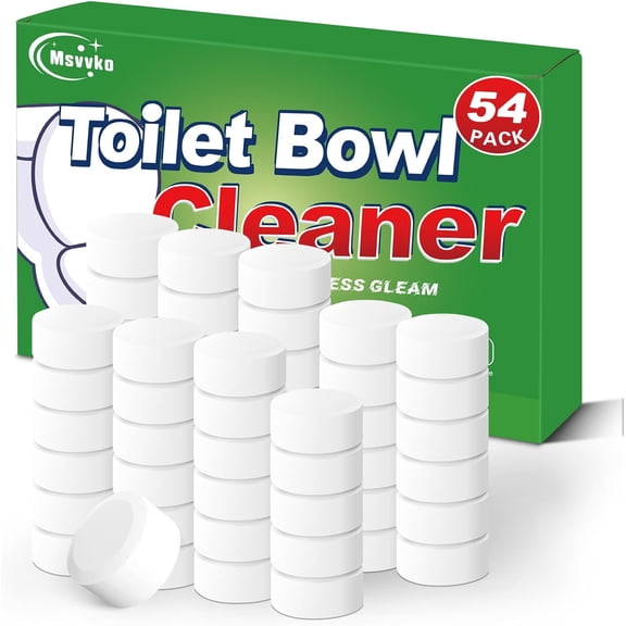 Toilet Bowl Cleaners Bleach Tablets 54 PACK, Automatic Toilet Tank Cleaner, Bathroom Cleaner Against Tough Stains, No Scrubbing, Continuous Clean, Sparkling Fresh
