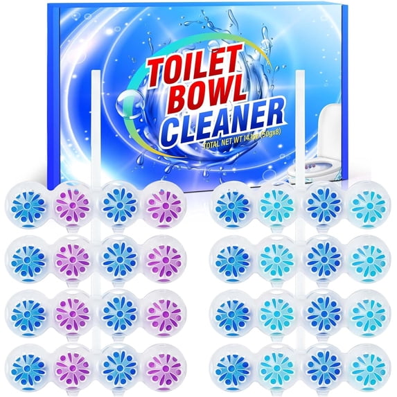 Toilet Bowl Cleaners Rim Hanger, Toilet Bowl Cleaning Balls, Ocean & Lavender Scents, Toilet Bowl Freshener, 8 Packs(32 balls)