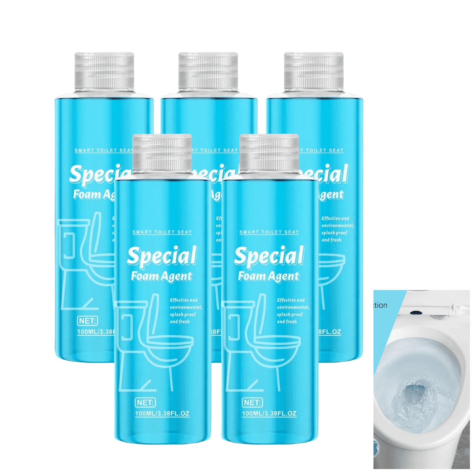 Toilet Bowl Cleaners, Splash Proof Foam Toilet Cleaner, Smart Toilet Seat Special Foam Agent, Effective and Environmental,Create A Fresh And Comfortable Bathroom Environmen(100ml,5)