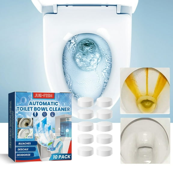Toilet Bowl Cleaning & Bleaching Tablets – 10 Capsules for Stubborn Stains, Freshens with Every Flush