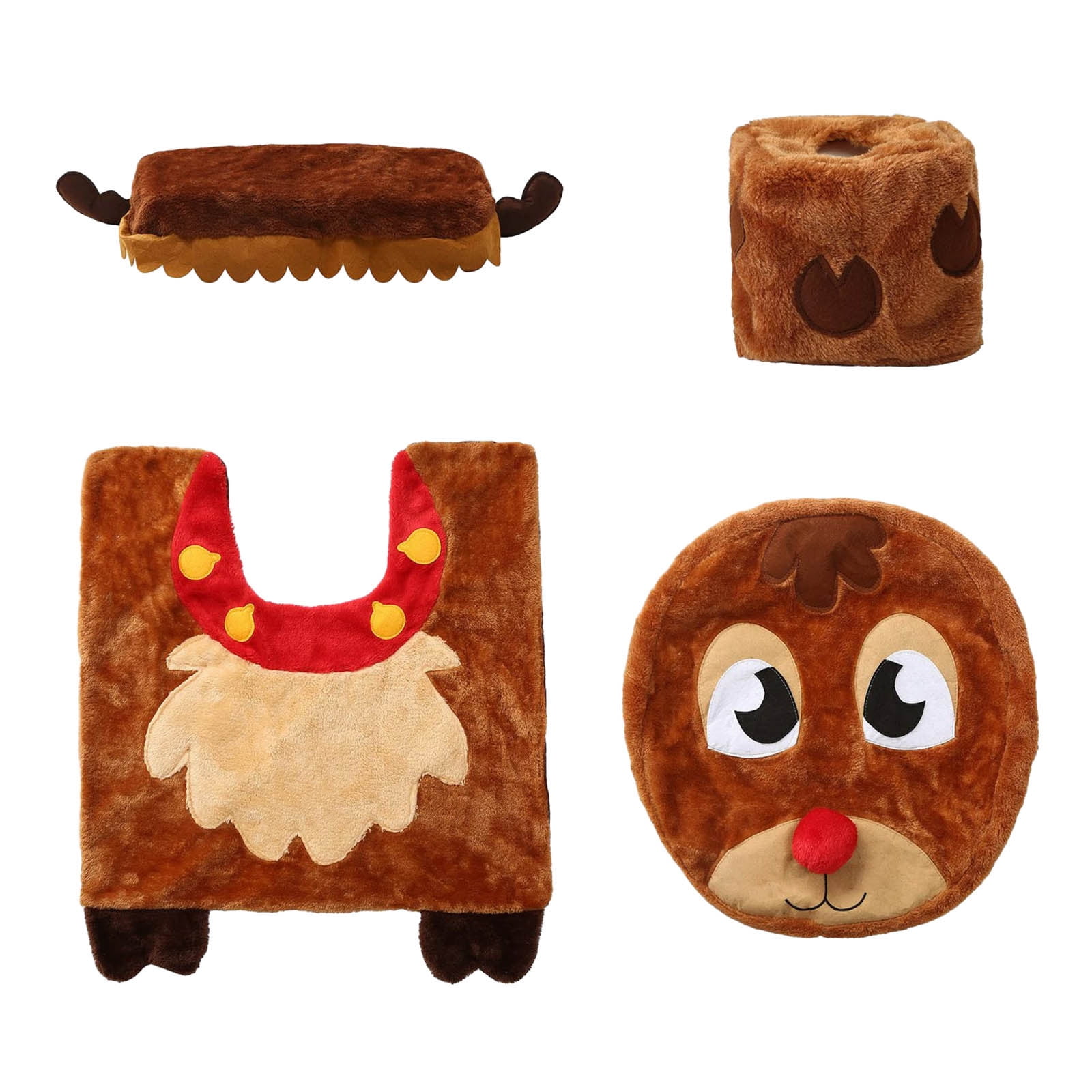 Toilet Bowl Cover And Rug Set Memory Foam Bathroom Carpet Cut to Fit