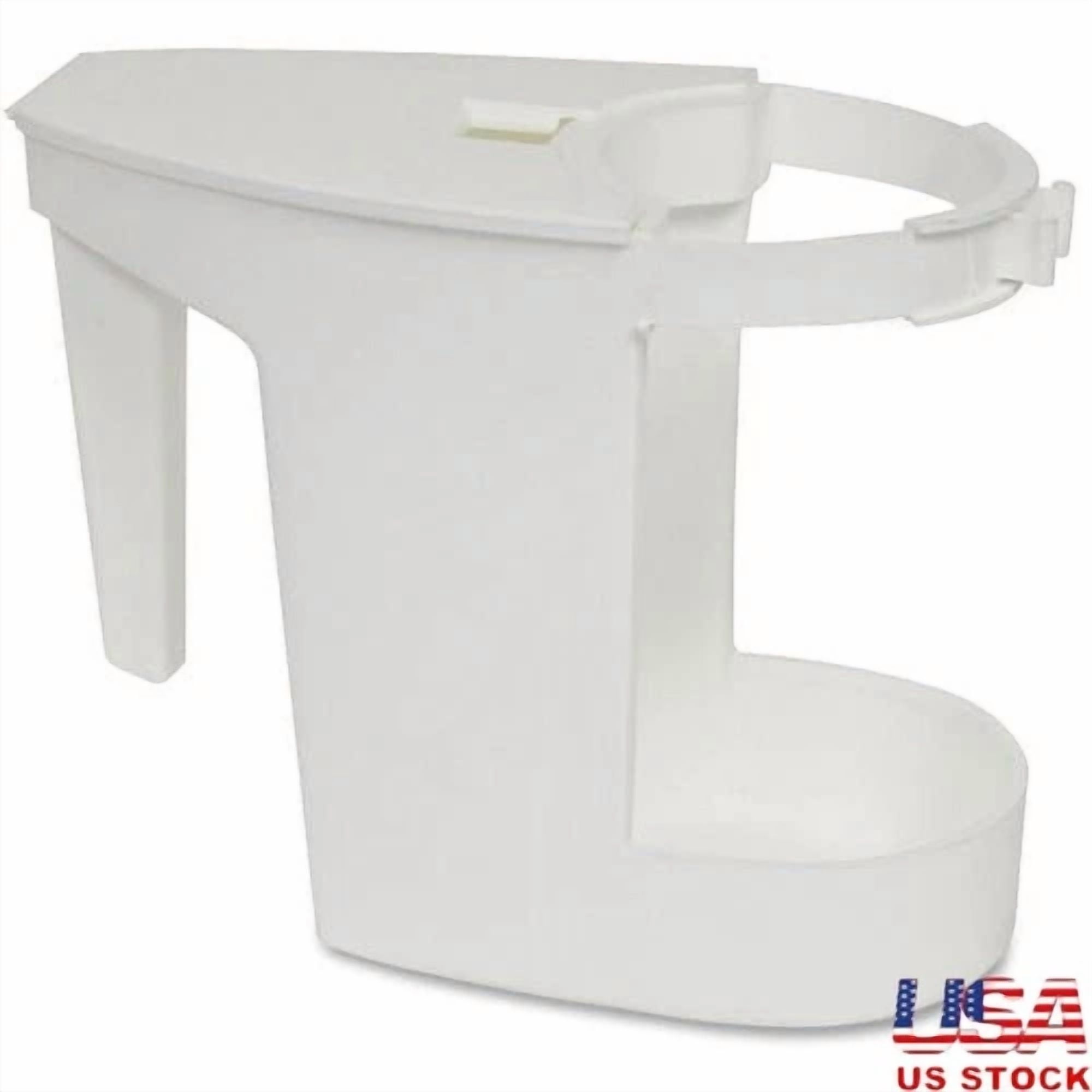 Toilet Bowl Mop Caddy W/ Handle & Hinged Lid Sanitary Cleaning Storage New
