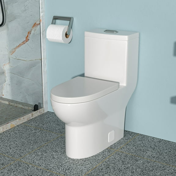 Toilet Bowl Replacement Ceramic One Piece Toilet,Dual Flush with Soft Clsoing Seat,Toilet Seat Covers