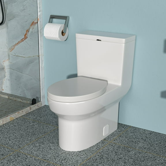 Toilet Bowl Replacement Ceramic One Piece Toilet,Single Flush with Soft Clsoing Seat,Toilet Seat Covers
