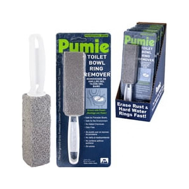 Toilet Bowl Ring Remover 100% Pure Pumice Block On A Handle Cleans Thr ...