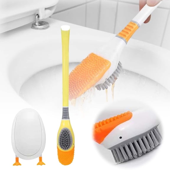 Toilet Brush 2024 New Silicone Bathroom Toilet Brush And Holder Set Silicone Toilet Cleaning Brush