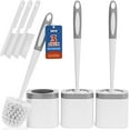 thumbnail image 1 of Toilet Brush, 3 Pack Toilet Brush and Holder Set Bathroom Accessories, Toilet Bowl Brush and Holder with 3 Crevice Brush for Bathroom, Toilet Scrubber Brush (White), 1 of 3