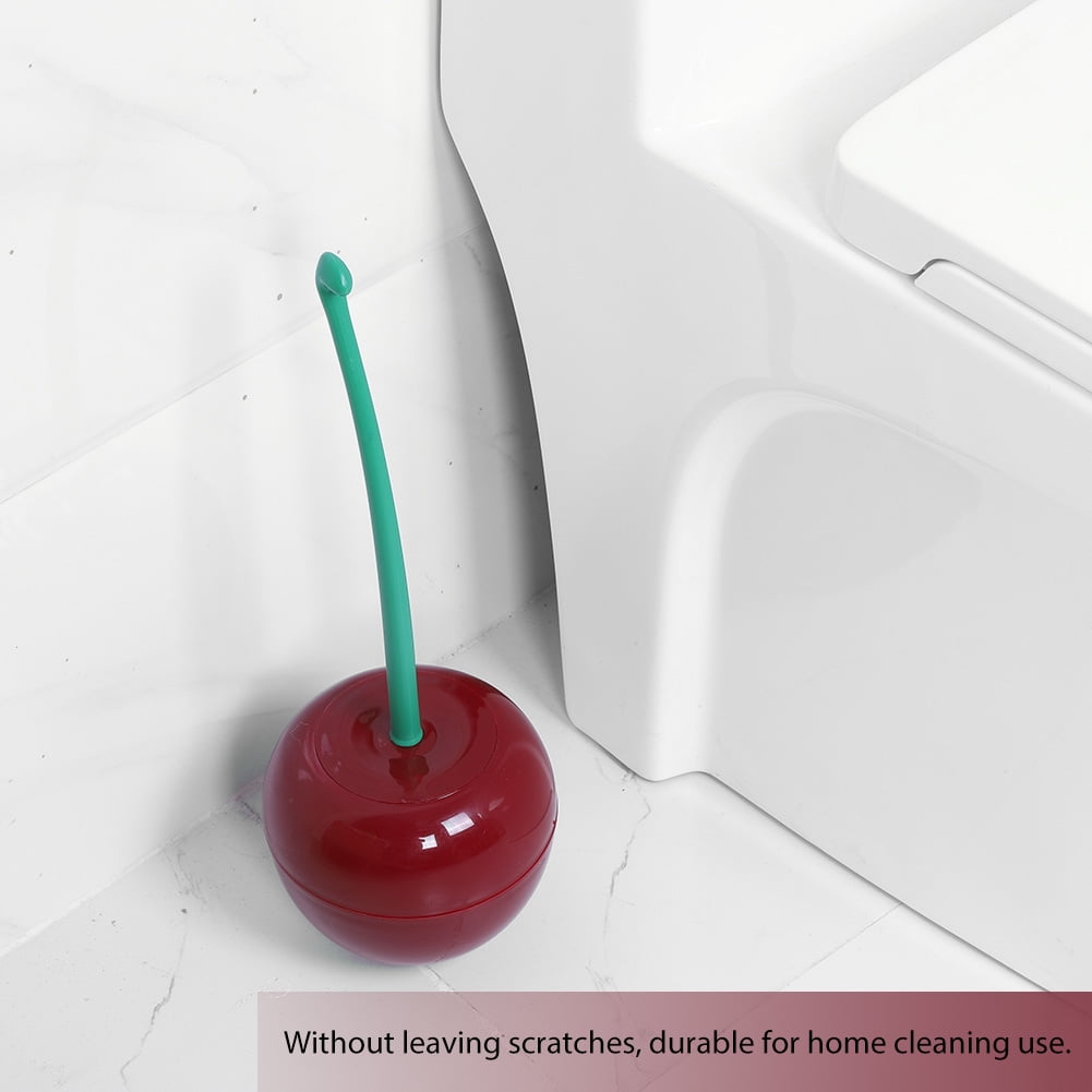 Toilet Brush And Holder Set, Fun Design Cherry Shape Bathroom Brush And Holder Set, For Home Hotel