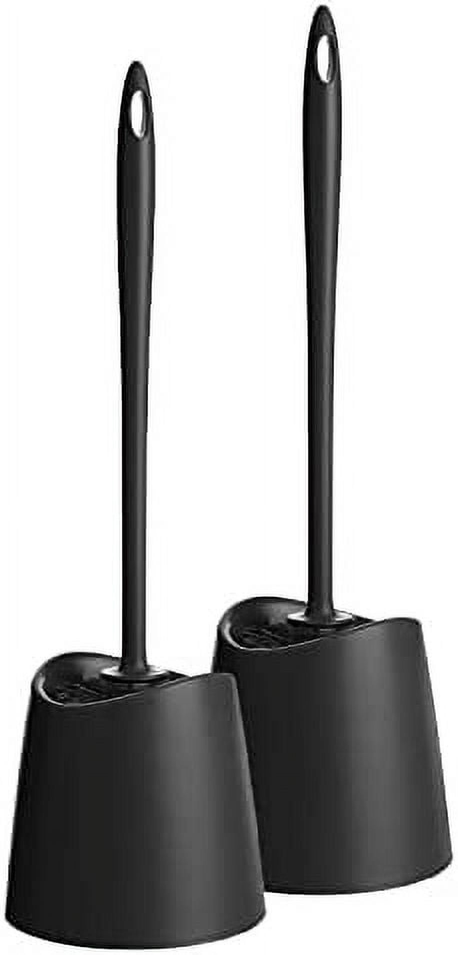 Toilet Brush Cleaner and Holder Black 2 Pack Toilet Bowl Cleaner Brush ...