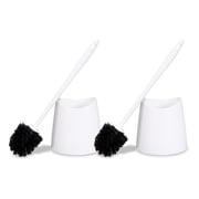 Toilet Brush Cleaner and Holder White 2 Pack Toilet Bowl Cleaner Brush with Scrubbing Wand, Brush and Storage Caddy for Easy Bathroom Cleaning