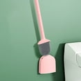 thumbnail image 1 of Toilet Brush Cleaning Supplies Household Cleaning Set Punch-free Wall-mounted Silicone Long Handle Wash Toilet Brush, 1 of 4