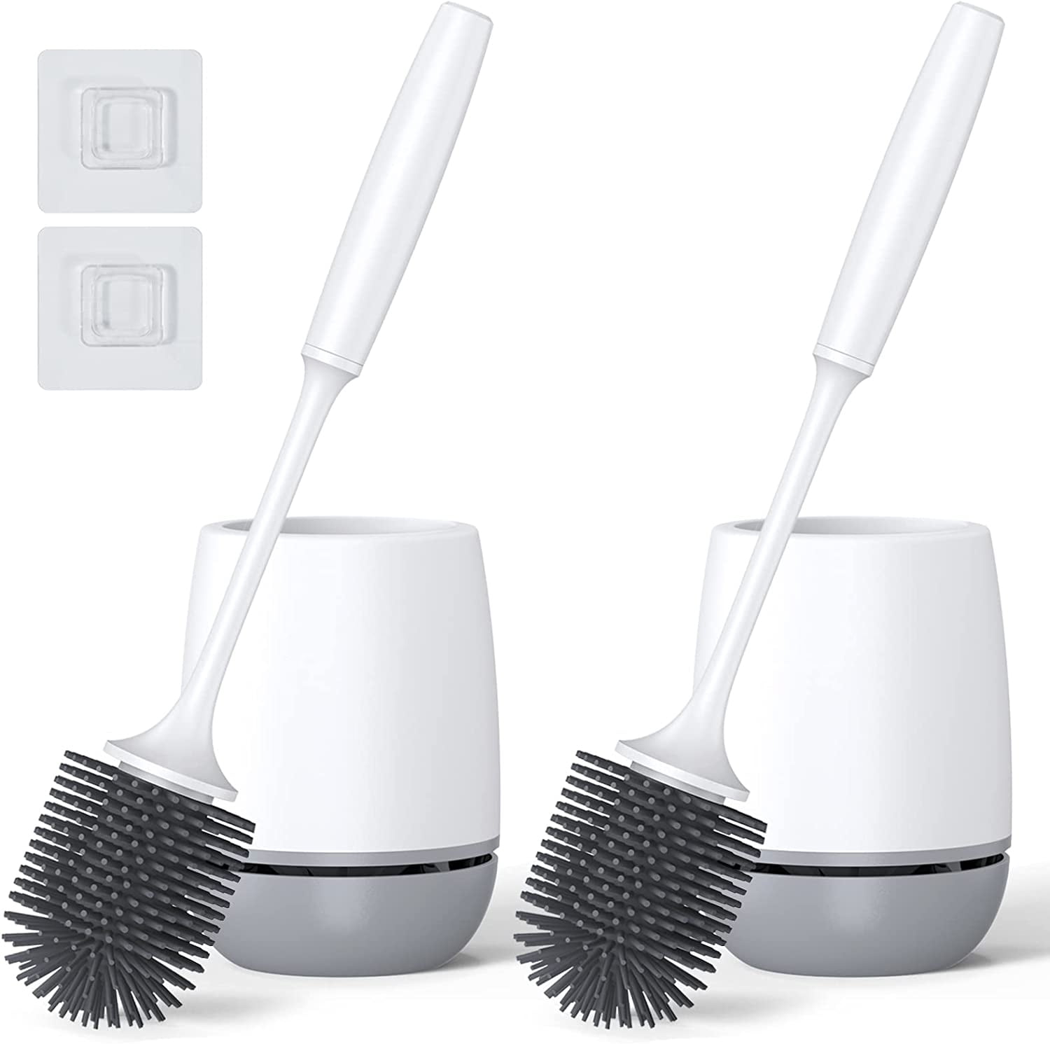 Toilet Brush,Cycodo 2 Pack Silicone Toilet Bowl Brush and Holder,Toilet ...