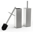thumbnail image 1 of Toilet Brush and Holder Set 2pcs,Square Toilet Bowl Brush for Bathroom with 304 Stainless Steel Handle Toilet Cleaner Brush with Durable Scrubbing Bristles,Splash-Proof (Brushed Nickel), 1 of 7