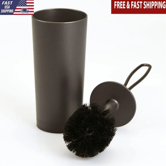 Toilet Brush Holder Set Bpa-Free Compact Design Stiff Bristle Efficient Cleaning